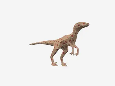 Dinosaur Cartoon - 04 Low-poly 3D model