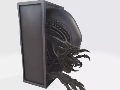 Sci-Fi Alien Book Nook 3D Model STL OBJ GLB Printable Bookshelf  3D print model