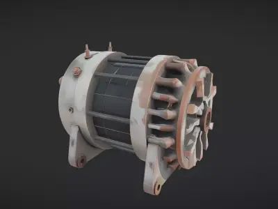 rusty industrial electric motor 3D model