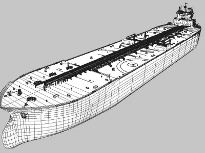 Super  Tanker TI Class  Low-poly 3D model