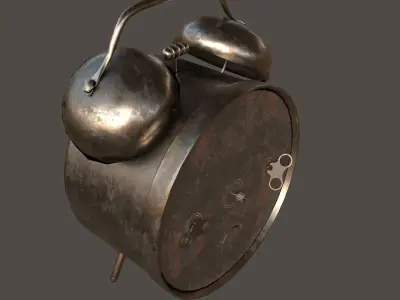 Old Alarm Clock Low Poly 3D model Free low-poly 3D model
