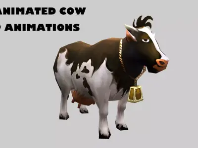 animated cow Low-poly 3D model