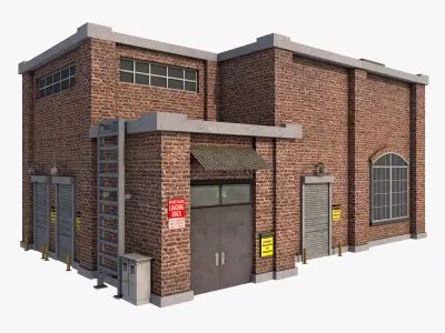 Factory Building 1 Low-poly 3D model