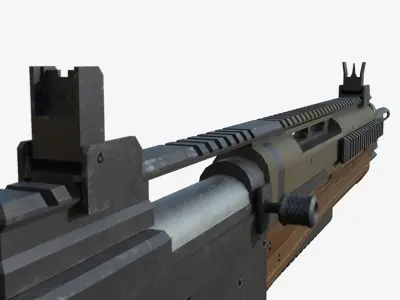 Assault Rifle Low-poly 3D model 4