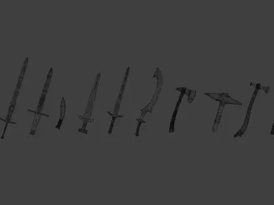 Melee Pack Game Ready Low-poly 3D model
