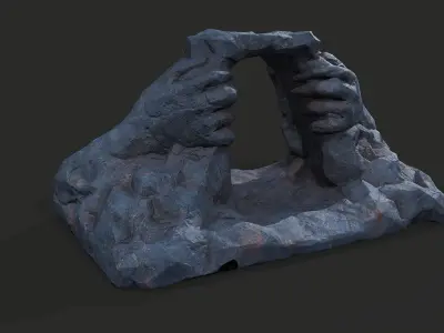 Cave Entrance cliff rock 07 Low-poly 3D model
