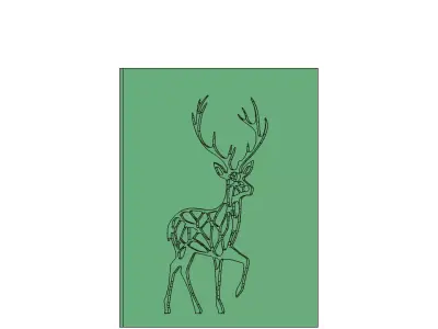 Geometric Deer Stag Wall Art Mold for Casting 3D model