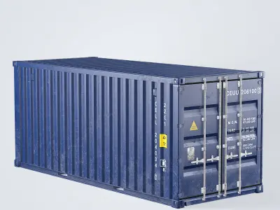 Container 20ft Blue 3D model