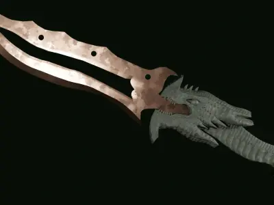 Fire-breathing Dragon dagger 3D model