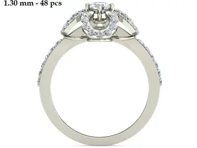 Solitaire Engagement Ring 3D print model 33