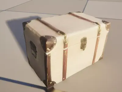 Vintage Travel Trunk Storage Chest Low-poly 3D model