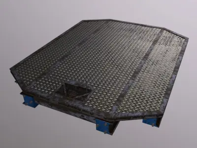 Crane Platform Flat Low-poly 3D model