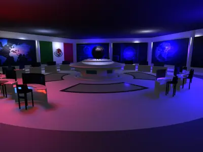 Command Center - Control Room- Military Base - Mexican Low-poly 3D model