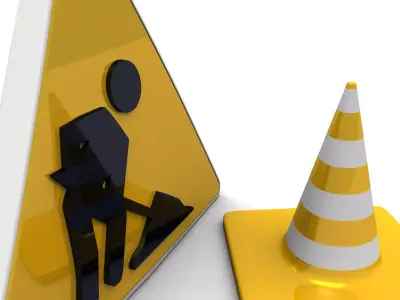 under construction sign 3D model