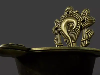 Small Brass Conch Lamp Low-poly 3D model