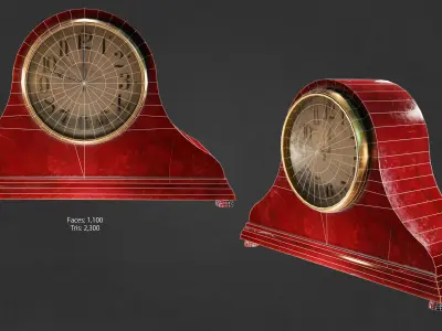 Old clock Antique Low-poly 3D model