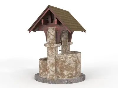 Old Stone Well Low-poly 3D model