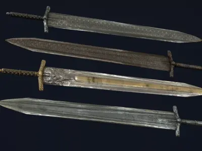 Lich King Heavy Sword Low-poly 3D model