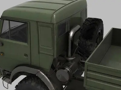  Military Truck Low-poly 3D model