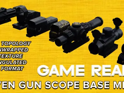 Gun Scope Collection Low-poly 3D model