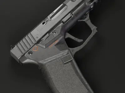 Handgun MK2 lowpoly Low-poly 3D model