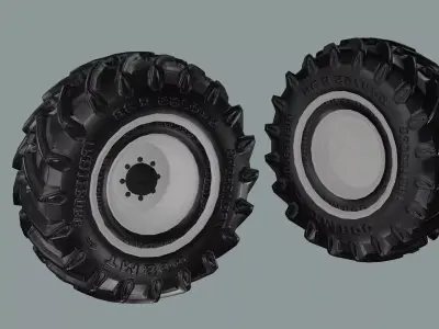 Truck Wheel 02 Low-poly 3D Model Low-poly 3D model