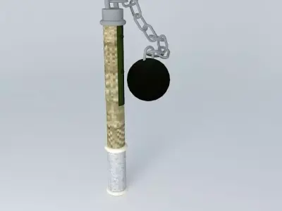 Flail pen with chain Free 3D model