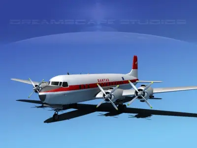 Douglas DC-7C Qantas 3D model