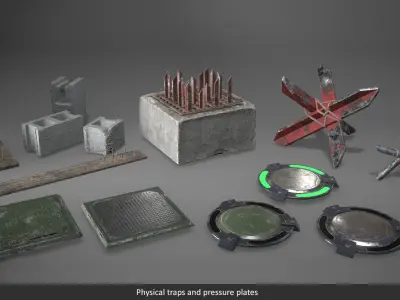 Deadly Dungeons - Modern  Traps Low-poly 3D model