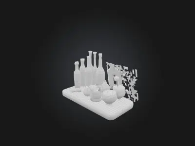 Alchemy Set Low-poly 3D model