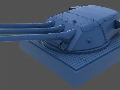 Yamato Type94 main turret - Personal license - 1-72 scale 3D print model