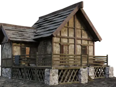 Old House Medieval 17 PBR 4K GameReady Low-poly 3D model
