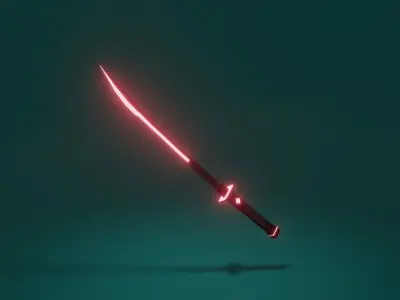 Low Poly Sci Fi Katana Low-poly 3D model
