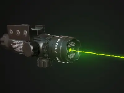 OZARK ARMAMENT Green Laser Sight System AAA PBR Game Ready Low-poly 3D model