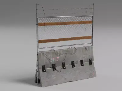 Concrete Barrier - Fence Low-poly 3D model