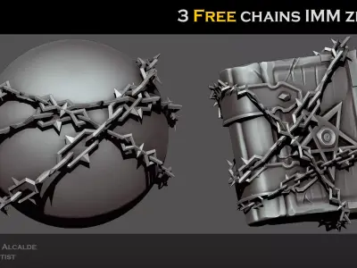 Free Dungeon chains IMM Zbrush Brushes  Free low-poly 3D model