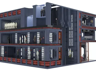 Set 2 - Death Star Shaft 1-18 scale Hasbro Kenner 3D print model