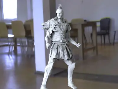 Greek warrior shield on back 3D model