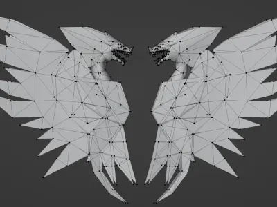 Golden Dragon Wing Free low-poly 3D model