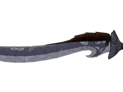 Stylized Knife Low-poly 3D model get
