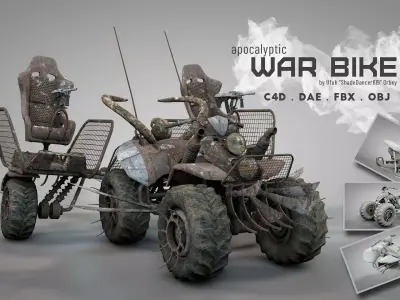 Apocalyptic ATV War Bike 3D model