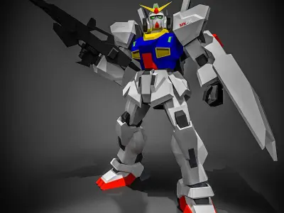 Gundam MKII Low-poly 3D model