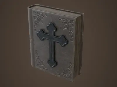 Old bible book Low-poly 3D model