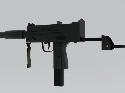 MAC-10 with attachments Low-poly 3D model