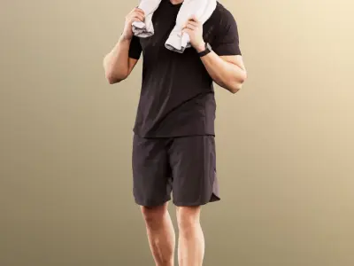 Kilian 11598 - Sporty Man Training With Towel 3D model