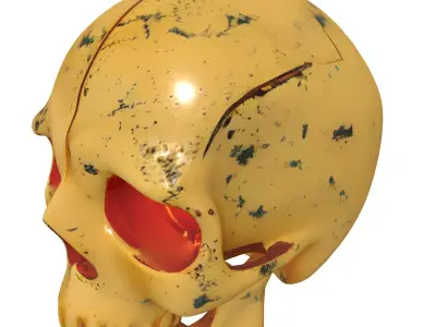 SciFi Robotic Skull 3D Model Low-poly 3D model