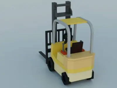 Lowpoly Forklift Free low-poly 3D model