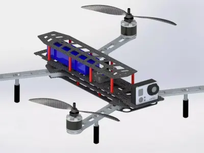 TypeZero DIY quadcopter FPV Frame Free 3D model