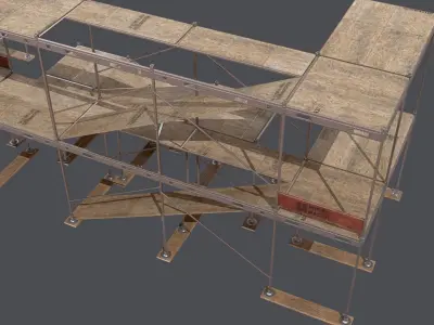 Industrial scaffolding Low-poly 3D model