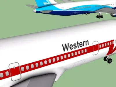 Commercial Aircraft Collection 5 Pack 3D SketchUp 3D model